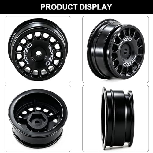12mm Hex RC Drift Wheels and Rally Tires, 60mm/2.36in OD, Compatible with Arrma Mojave Grom, Tamiya, MJX, Traxxas, for 1/14 1/16 1/18 RC Cars (Black) - color: Black