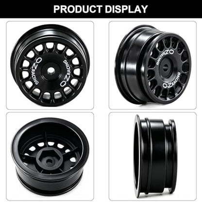 12mm Hex RC Drift Wheels and Rally Tires, 60mm/2.36in OD, Compatible with Arrma Mojave Grom, Tamiya, MJX, Traxxas, for 1/14 1/16 1/18 RC Cars (Black) - color: Black