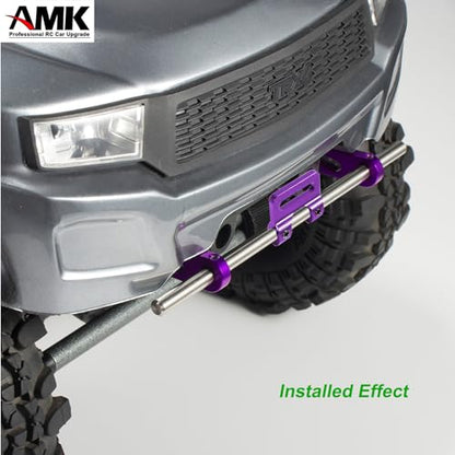 AMK Adjustable 1/10 Scale Bumper Mount Front Rear, Metal Bumper Set Complete for RC Crawler Body LCG Chassis Axial SCX10 II Element Enduro Gen7 Gen8 TRX6 TRX4 Upgrades (Silver) - color: Silver