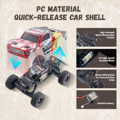 BEEZRC 1/24 FSC24 Chaser RC Short Course Truck, High Speed up to 26km/h,4WD Hobby Grade Remote Control Truck with 2-Speed Transmission RTR for Adults & Beginners Gifts(Purple) - color: Purple