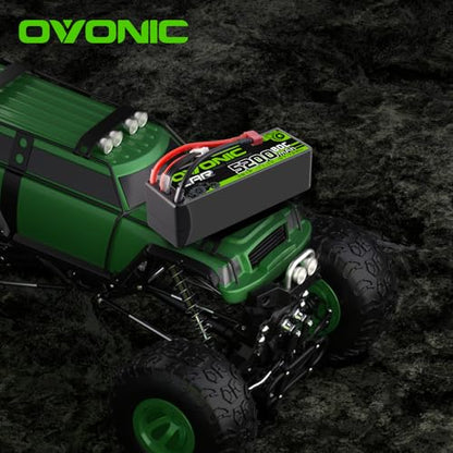 OVONIC Lipo Battery 11.1V 80C 5200mAh 3S Battery with T-Style Connector Hardcase Battery for RC Car Boat Truck Helicopter Airplane Racing Models(2 Packs)