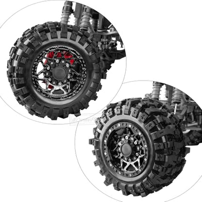 1/10 Scale RC Truck Tires,Wheels and Tires w/12MM/14MM Hex for Rustler Stampede Hoss,Arrm a Granite Vorteks Big Rock 3S,1/10 Off Road Tires Rubber Truck Tyres w/Foam Insert,Carbon Surface - color: Carbon Surface(4pcs)