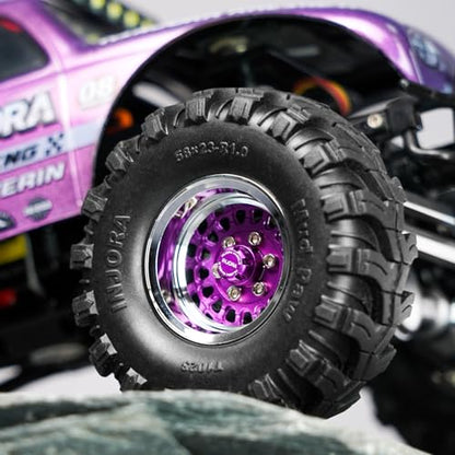INJORA ModuWheel 1.0" Aluminum Wheel Offset -4.4mm for 1/18 1/24 RC(Purple) - color: Purple