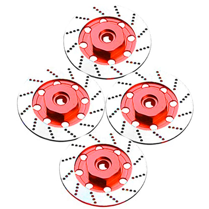 4Pack Vgoohobby Metal 12mm RC Car Hex Hub 12mm Brake Disc Wheel Hubs Adapter Spacer Compatible with Traxxas Tamiya Redcat HSP HPI 1/10 On-Road Car (Red) - color: Red