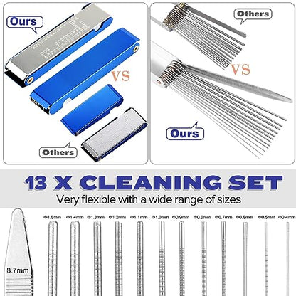 Valchoose Carburetor Cleaning Kit, Premium Jet Cleaning Tool Set, 28 Piece | 13 Wires, 10 Needles, 5 Nylon Brushes, Stainless Steel, Remove Deposits From Jets, Nozzles, Small Engines, Power Equipment - style: 1 set