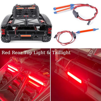 MORLORDY 1/7 RC Car LED Light Kit - Headlight Taillights Rear Top Light Lamp Set for ARR-ma 1/7 Mojave 6S EXB BLX RC Desert Truck