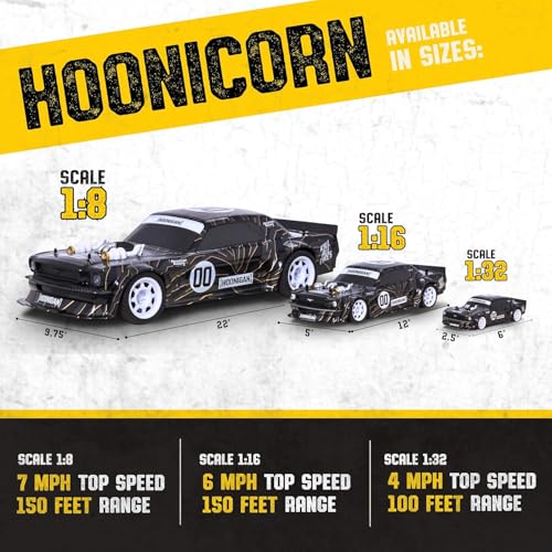 Flybar Hoonigan, Mustang Remote Control Car for Kids – RC Car, RC Cars, Race Car, 3.7V, 2.4 GHz, Detailed Replica Design, USB Rechargeable Battery Included, 1:8 Scale, 150 ft Range, 7 Mph - size: 1:8, style: Hoonigan