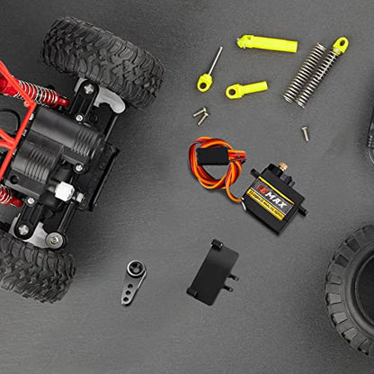 RC Servo Steering SCX24 Axial Servo Upgrade with Mount Bracket and Arm for RC Car Boat Model Parts SCX24 Upgrade Parts(Black)