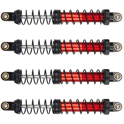 4Pcs Vgoohobby Metal Shocks Absorber Adjustable Dampers Compatible with Axial SCX10 Traxxas TRX4 D90 90046 Redcat Gen7 1/10 RC Crawler Car (Red,110mm)