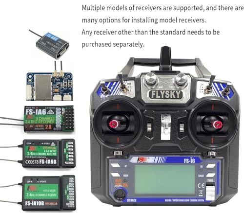 DTXMX Flysky FS-i6 RC Transmitter and Receiver FS-iA6 6CH for RC Fixed Wing | 6 Channels 2.4GHz AFHDS2A Radio Control System for RC Fixed Wing Glider Quadcopter (Model_2)