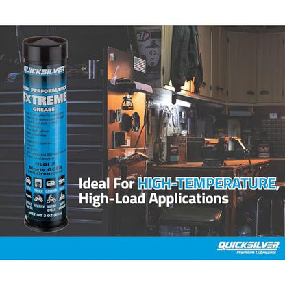 Quicksilver 8M0071837 High Performance Extreme Grease/Lubricant with PTFE, 3-Oz. Cartridges, Pack of 3 - size: 3 oz Cartridge (Pack of 3)