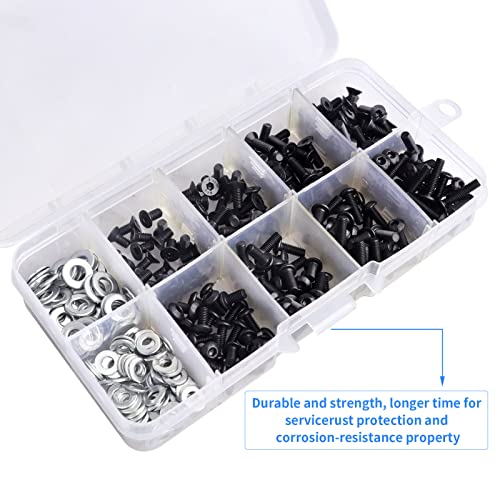 340pcs RC Screw Kit Screws Assortment Kit-M3 Hex Screws 6mm-12mm w/Screw Tray 17mm Hex Wrench, Universal for Traxxas Axial Redcat HSP HPI Arrma 1/5 1/8 1/10 1/12 RC Cars Trucks Crawler