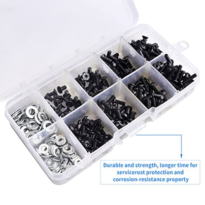 340pcs RC Screw Kit Screws Assortment Kit-M3 Hex Screws 6mm-12mm w/Screw Tray 17mm Hex Wrench, Universal for Traxxas Axial Redcat HSP HPI Arrma 1/5 1/8 1/10 1/12 RC Cars Trucks Crawler