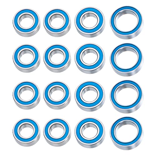 16Pcs Steel Wheel Hubs Axle Sealed Ball Bearing Kit for Tamiya TT-02 | 1/10 RC Car Truck Upgrade Parts Accessories