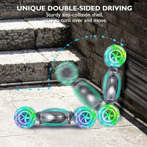 Gesture Sensing RC Stunt Car, 2.4GHz 4WD Gesture Remote Control Car Toys for Teen, 360?Double-Side Rotation Hand Controlled Twist Cars with Lights, Birthday Xmas Gifts for Teen
