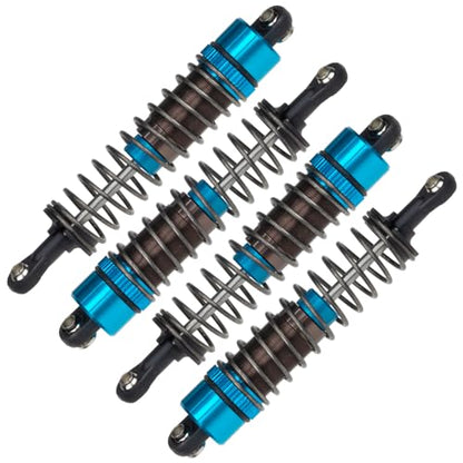 1/10 RC Crawler Shocks 4Pcs 85mm Aluminum Oil Filled Absorber Adjustable Damper Set for Tamiya CC-02 Axial SCX10 Capra D90 TRX4 Upgrades Parts (Blue)
