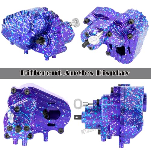 RC Transmission Gearbox Upgrades Part for 1/10 SCX10 AXI03004 Capra 1.9 UTB,Aluminum Complete Transmission Case Hops Up,Purple Colorful - color: Purple Colorful-(rc Upgrades Part）