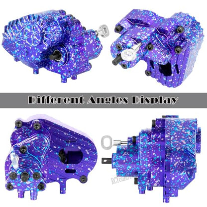RC Transmission Gearbox Upgrades Part for 1/10 SCX10 AXI03004 Capra 1.9 UTB,Aluminum Complete Transmission Case Hops Up,Purple Colorful - color: Purple Colorful-(rc Upgrades Part）