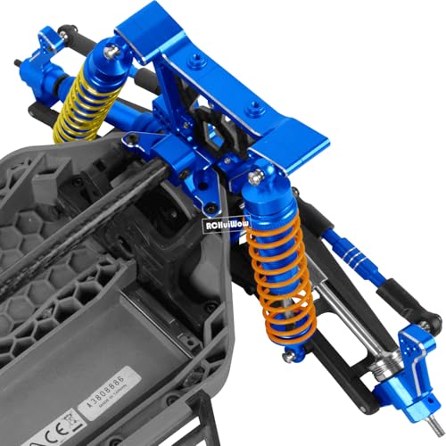 RC Chassis Brace Kit Upgrades Part for 1/10 Slash 4x4 LCG,Slash 4x4 LCG VXL,Rustler 4x4,Rustler 4x4 VXL,Alloy Aluminium w/Carbon Fibre Chassis Brace,Navy Blue - color: Navy Blue(1set)