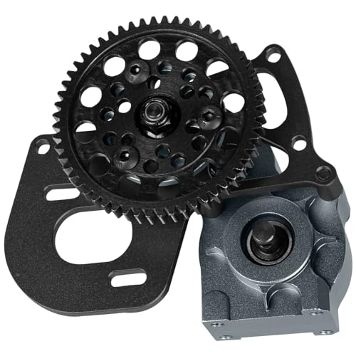 Aluminum Transmission Gearbox Upgrades Part for 1/10 SCX10, SCX10 II 90046,90047,Wraith,AX10 RC Crawler Truck,Center Transmission Gearbox Hops up,Black with Titanium - color: Black With Titanium(for 1/10 Axial)