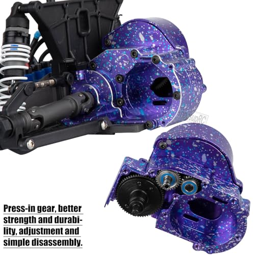 Metal Magnum 272R Assembled Transmission Upgrades Part for 1/10 Slash/Rustler/Stampede/Bandit 2WD VXL. Gearbox Transmission Bundle with Tooth Spur Gear Hops Up. #9495 Purple&Blue - color: Purple&blue(for 1/10)