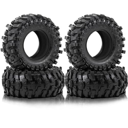 STMU 1.9in" RC Soft Rubber Mud Tyres 118mm For 1/10 Scale Electric RC Rock Crawler, 4WD Shaft Driven RC Truck Redcat Racing Everest 10 Redcat Ascent Fusion Traxxas TRX4 Axial SCX10 (TIRES)