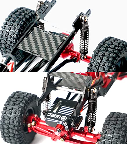OGRC Shocks Absorber Oil Threaded Damper Aluminum Front & Rear Shocks for Axial SCX24 C10 JLU Deadbolt Gladiator Bronco Upgrade Parts (Black) - color: Black