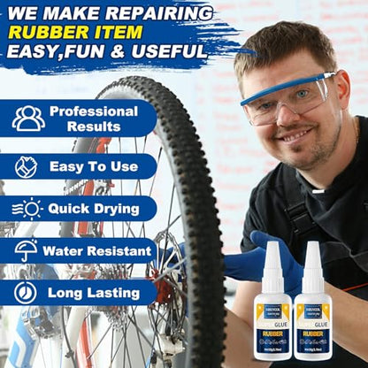 Rubber Glue,100g Super Glue for Rubber, RC Tires, Seals, Gaskets, Shoe Soles, Hose, Rubber Adhesive Heavy Duty, Waterproof, Motorcycle Handlebar Grip Glue for Automotive Parts, Bike Tires - size: 100g