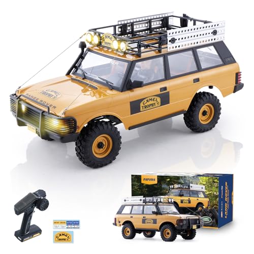 BEEZRC FMS 1/10 FCX10 RC Crawler Officially Authorized Land Rover Series, Camel Trophy Edition RC Model 4WD RC Rock Truck, 2.4Ghz Hobby Grade, RC Off Road Vehicle for Adults RS(Range Rover) - style: Range Rover