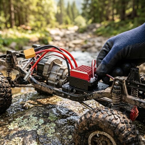 VBESTLIFE 360A RC Electronic Speed Controller, Aluminum Alloy ESC with Bidirectional Brake for 1/10 Crawler Truck Car RC Vehicles (XT60 Plug) - size: XT60 plug