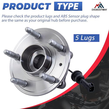 512440 Rear Wheel Bearing Hub Assembly ABS 5 Lugs 1 Pack | Fits 2010-2017 Chevy Equinox & GMC Terrain, Rear Automotive Replacement Wheel Hub Bearing Assembly with ABS Sensor - size: 512440/1PC