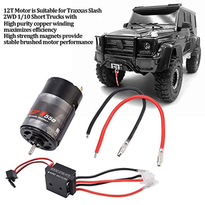 Alomejor 550 Brushed Motor with 320A ESC Set Car Copper Windings Strong Magnet, Bidirectional Bearings for RC Rock Crawler (12T) - size: 12T