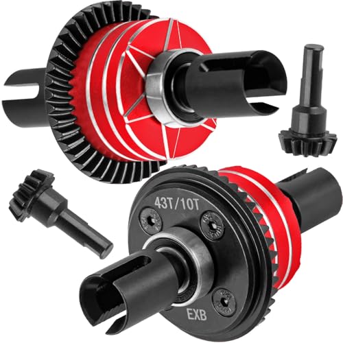RC 43T Differential & 10T Main Gear Upgrades Part for 1/7 Big Rock/Mojave/Fireteam V2 6S BLX,1/8 Kraton/Outcast/Notorious Talion 6S BLX & EXB,Replace ARA310990,#ARA310979,Red - color: Red - (Differential)