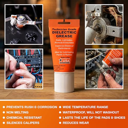 Dielectric Grease, Non-Conductive Technician Grade Silicone Grease, 3.3 oz | Klear Concepts Silicone Electrical Grease for Connectors, Spark Plugs & Rubber Parts, Automotive Formula, Made in the USA
