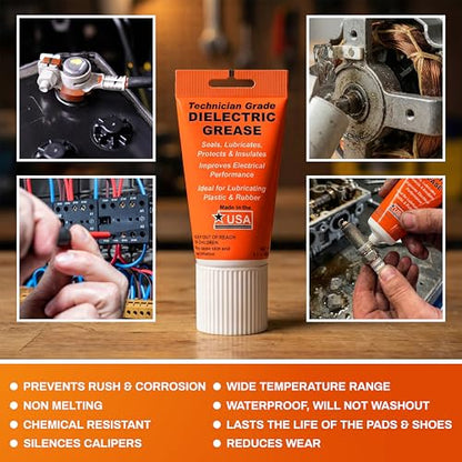 Dielectric Grease, Non-Conductive Technician Grade Silicone Grease, 3.3 oz | Klear Concepts Silicone Electrical Grease for Connectors, Spark Plugs & Rubber Parts, Automotive Formula, Made in the USA