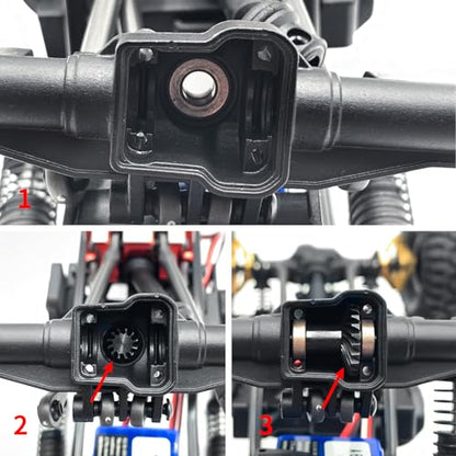 LSG 24T/12T Steel Gear Helical Diff Front Rear Axle Gear Set Ring Gear Pinion Gear for 1/18 Tra-xxas TRX4-M RC Crawler Upgrades Accessories