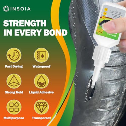 Super Rubber Glue, 20g Heavy Duty Rubber Adhesive for RC Tires, Shoe Soles, Belts, Hoses, Car Seals, Mats, Motorcycle Grips & DIY Repairs – Quick-Dry, Waterproof, Heat-Resistant CA Glue