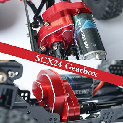 OGRC Aluminum SCX24 Transmission Complete Gearbox Upgrade Parts | SCX24 Asembled Transmission Case with Steel Gears for Axial 1/24 RC Crawler