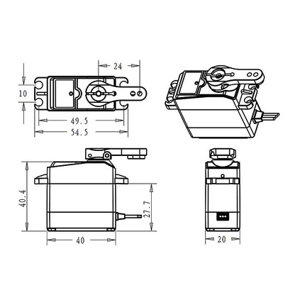 45KG Brushless RC Servo Steering Motor Digital Full Metal Gear Waterproof 180 Degree - size: 45KG (180°)