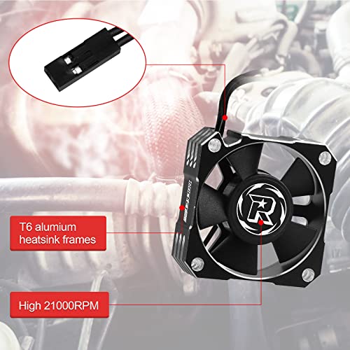RC Cooling Fan 1/10 35mm 21000RPM 8.4V Aluminum ESC Motor Cooling Fan Heatsink for RC Car 1/8 1/10 Scale 3650,3660,3670 Brushless Motor (Black+Silver) - color: 35mm Silver Black