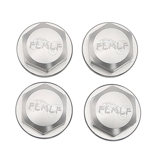 24mm CNC Metal Wheel Tire Adapter Front Rear Tyre Nut Cap 4pcs Silver | for 1/5 Scale TRAXXAS X-MAXX XMAXX 6S 8S Truck Rc Car Racing Toys Parts - color: Silver