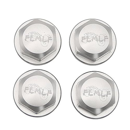 24mm CNC Metal Wheel Tire Adapter Front Rear Tyre Nut Cap 4pcs Silver | for 1/5 Scale TRAXXAS X-MAXX XMAXX 6S 8S Truck Rc Car Racing Toys Parts - color: Silver