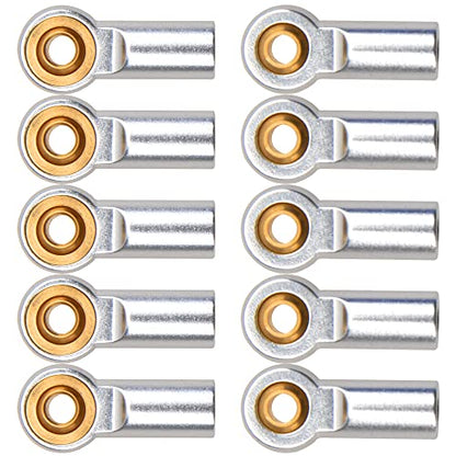 12Pack Vgoohobby Aluminum M3 Tie Rod End Link Rod Ball Head Joint CW Holder 20mm Compatible with Tamiya Axial Redcat HPI Traxxas HSP 1/10 RC Truck Crawler Car (Silver) - color: Silver