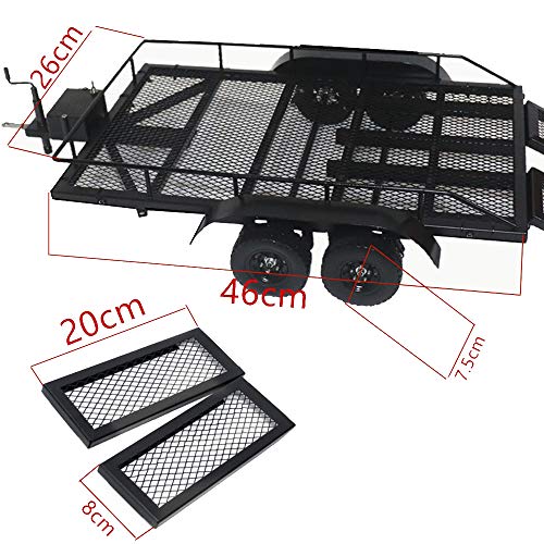Goolsky Heavy-Duty Trailer Cargo Carrier Metal Kit for 1/10 Traxxas HSP Redcat RC4WD Tamiya Axial SCX10 D90 HPI RC Crawler Car DIY