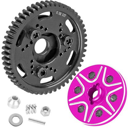 RC 53T Spur Gears 0.8Mod Upgrades Part for 1/10 Slash 2WD (VXL)/Stampede 2WD (VXL)/Rustler 2WD (VXL)/Bandit 2WD (VXL),BRCatWPark Steel Metal Extra-heavy Slip limiting Clutch,Pink - color: Pink - (53t)
