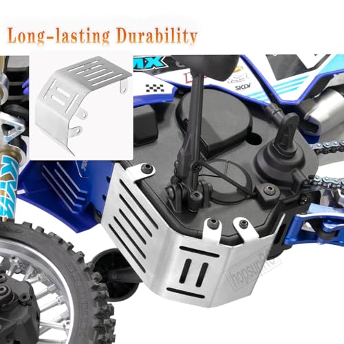 45# Steel Front Rear Chassis Armor Skid Plate Protecter Guard Upgrades Part for L0si 1/4 Promoto MX Motorcycle RTR FXR (LOS06000)(LOS06002),Front Chassis & Rear Chassis Hop Ups,Silver