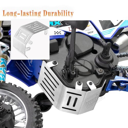 45# Steel Front Rear Chassis Armor Skid Plate Protecter Guard Upgrades Part for L0si 1/4 Promoto MX Motorcycle RTR FXR (LOS06000)(LOS06002),Front Chassis & Rear Chassis Hop Ups,Silver