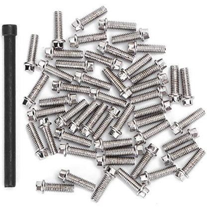 VGEBY RC Car Wheel Rims Screws Kit, Stainless Steel M2.5 50Pcs Durable Rust-Resistant Hub Lug Screws for 1/10 Scale RC Crawler Off-Road Vehicles, Hobbyists and Repair Enthusiasts