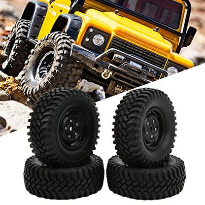 RC Rubber Tires Set, RC Tires and Wheel Rims Set 4pcs Durable Heavy Duty 100mm for 1/10 RC Crawler