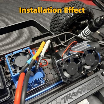 VXL-3s ESC Cooling Fan and Motor Cooling Fan Dual Fan Set Compatible with 1/10 Traxxas Slash 4×4 VXL Rustler 4X4 Stampede 4X4 Hoss 4×4 Velineon VXL-3s Heat Sink,Silvery - color: Silvery